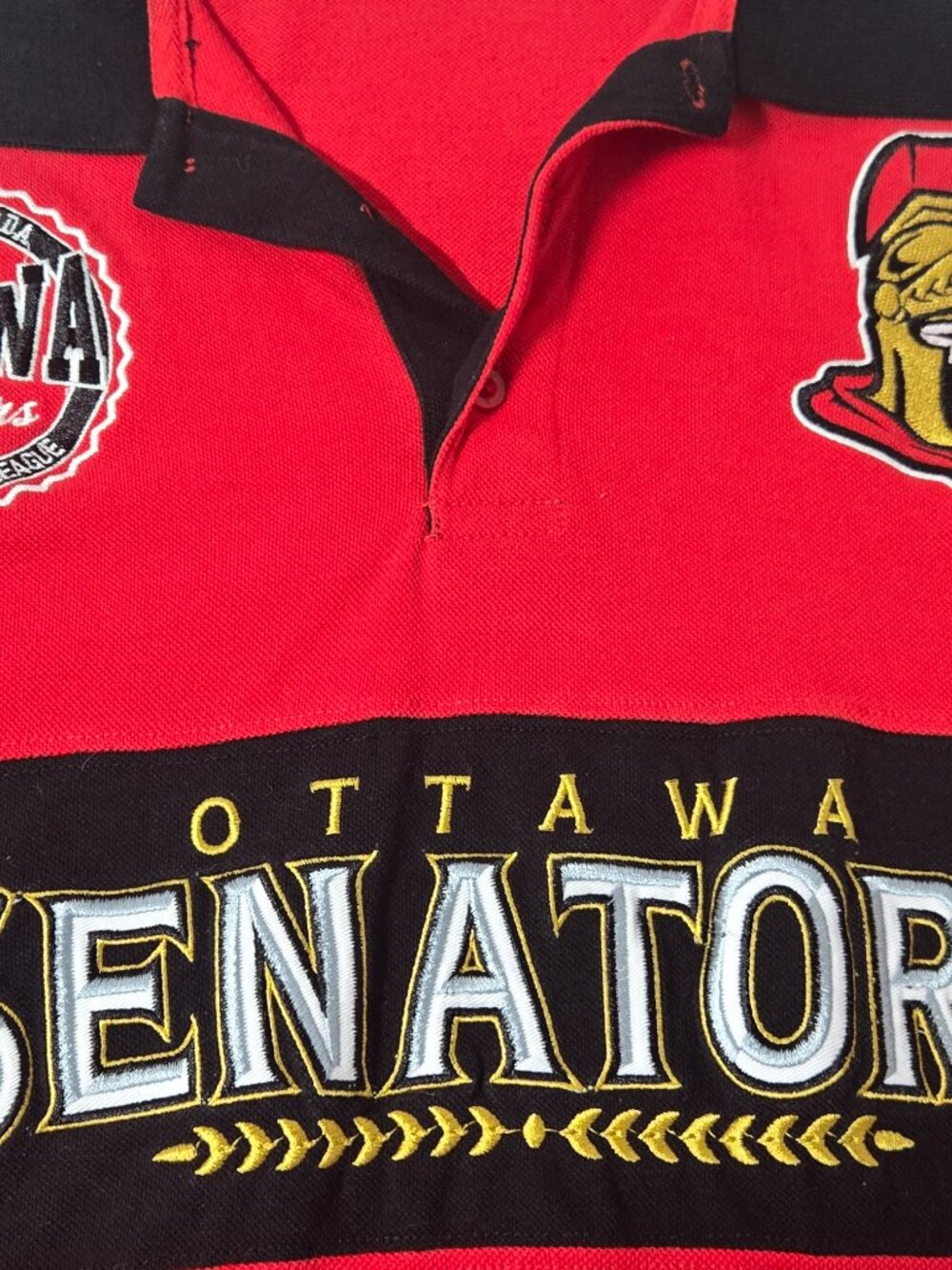 Ottawa Senators NHL Official Licensed Embroidered Polo Shirt Red Black Men's XL - Picture 5 of 13